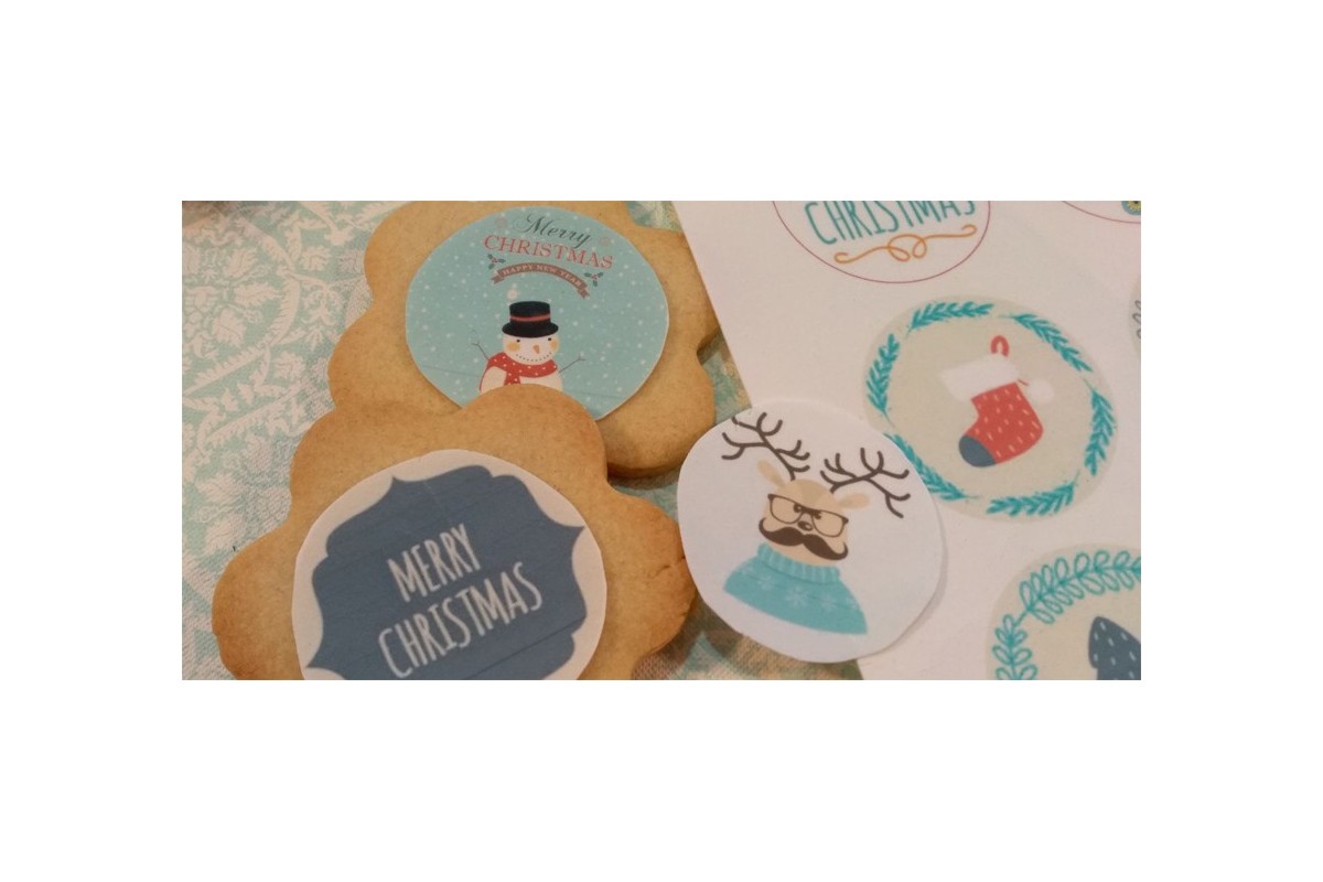 Cómo pegar papel de azucar en galletas 